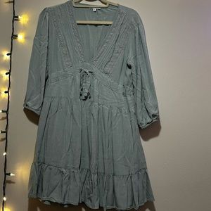Sage Green Flowy Dress - Sz L